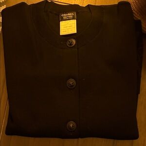 Chanel Black Button-Up Women's sweater jacket